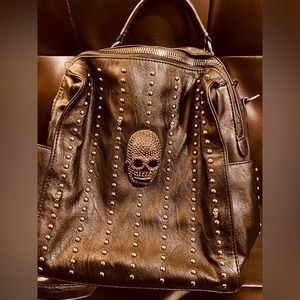 NWOT Faux Leather with Silver Tone Skull and Studs Bad ass!